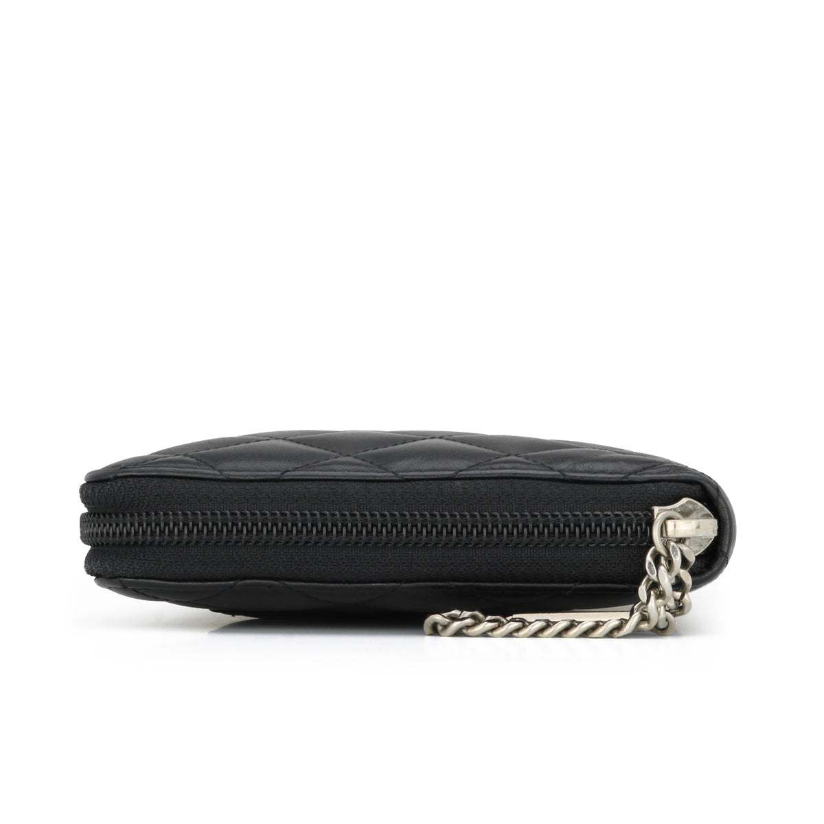 Chanel Quilted Cambon Large Long Zipped Wallet Black Calfskin Silver Hardware 2013
