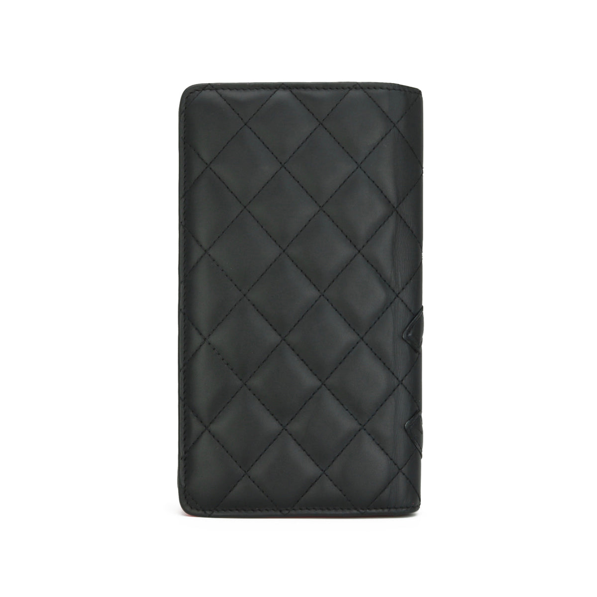 Chanel Quilted Cambon Long Flap Wallet Black Calfskin Silver Hardware 2014