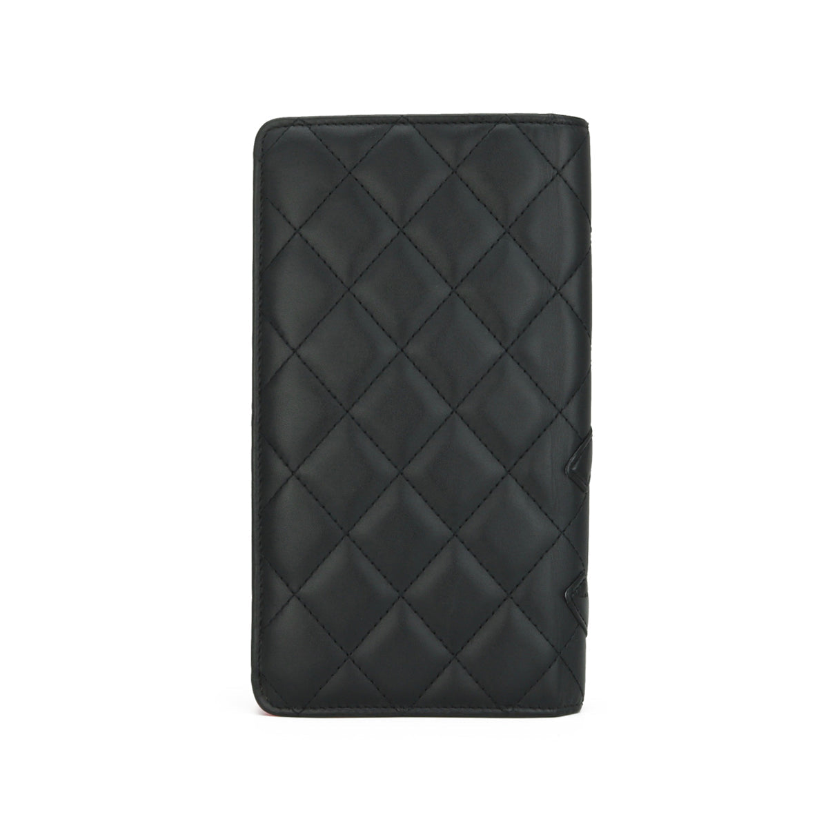 Chanel Quilted Cambon Long Flap Wallet Black Calfskin Silver Hardware 2014