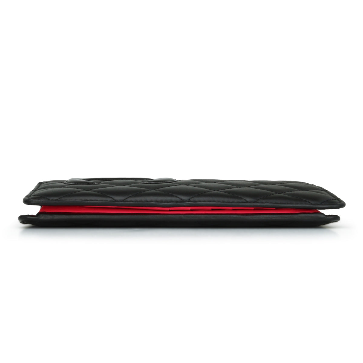 Chanel Quilted Cambon Long Flap Wallet Black Calfskin Silver Hardware 2014