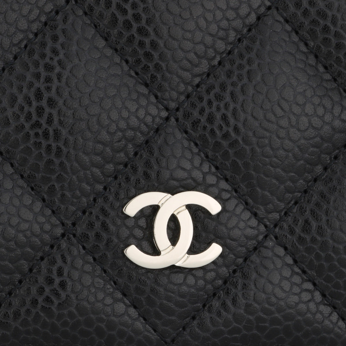 Chanel Quilted Classic Long Flap Yen Wallet Black Caviar Silver Hardware 2014