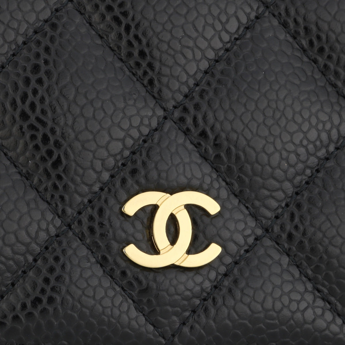 Chanel Quilted Classic Long Flap Yen Wallet Black Caviar Gold Hardware 2017