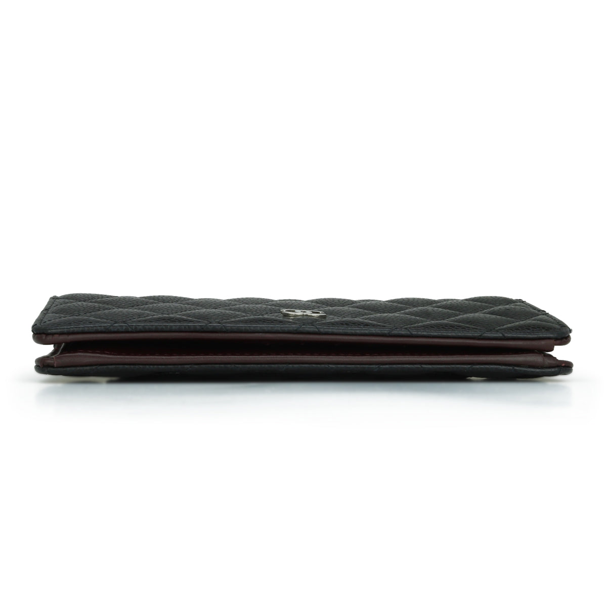 Chanel Quilted Classic Long Flap Yen Wallet Black Caviar Silver Hardware 2014