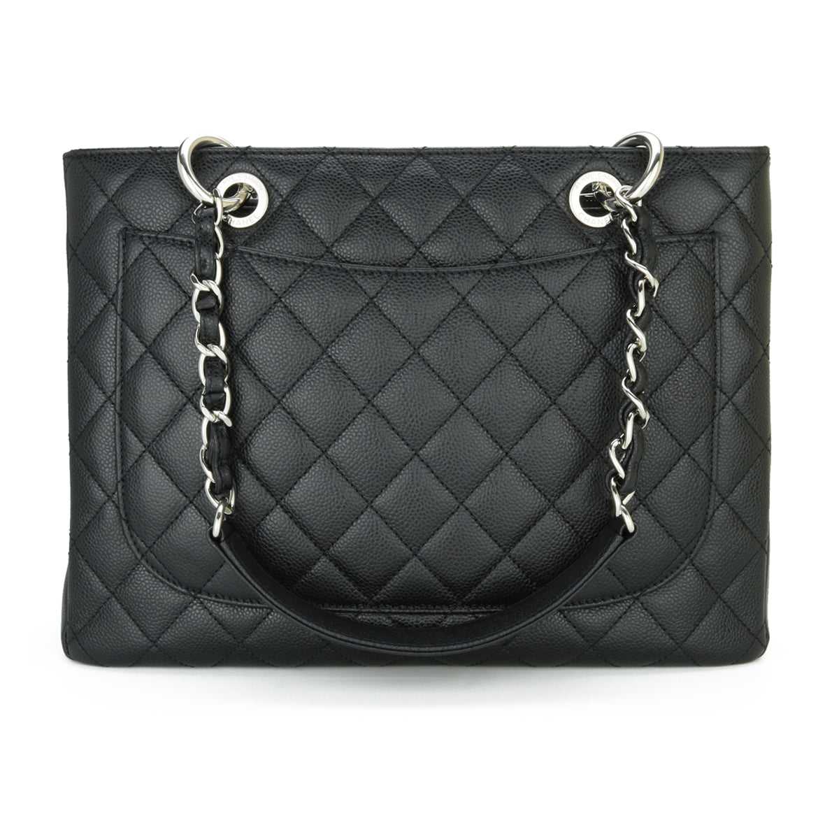 Top Quality Chanel Grand Shopping Tote [GST] Black Caviar Silver Hardware 2012