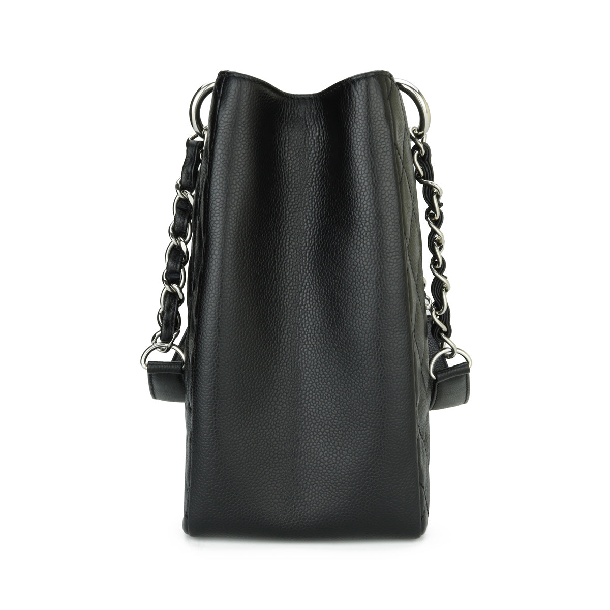 Top Quality Chanel Grand Shopping Tote [GST] Black Caviar Silver Hardware 2013