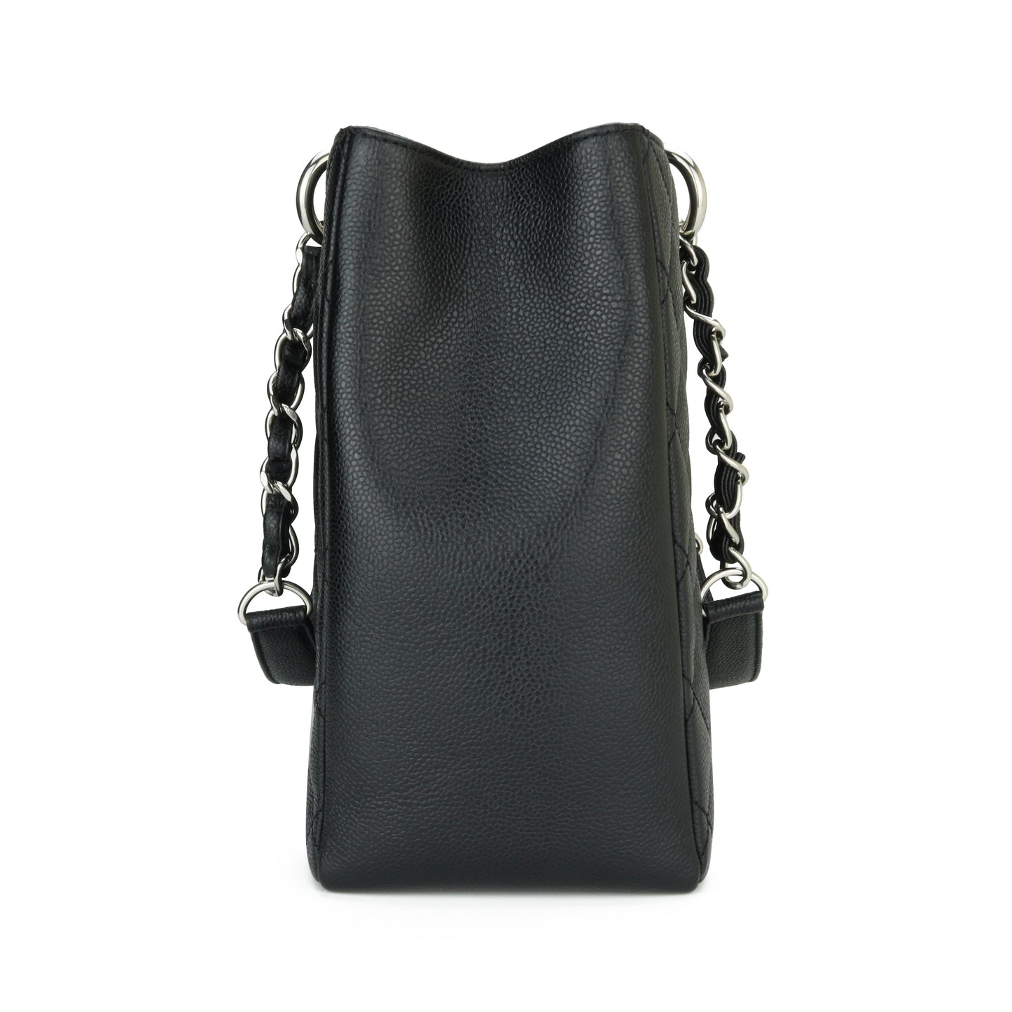 Top Quality Chanel Grand Shopping Tote [GST] Black Caviar Silver Hardware 2014
