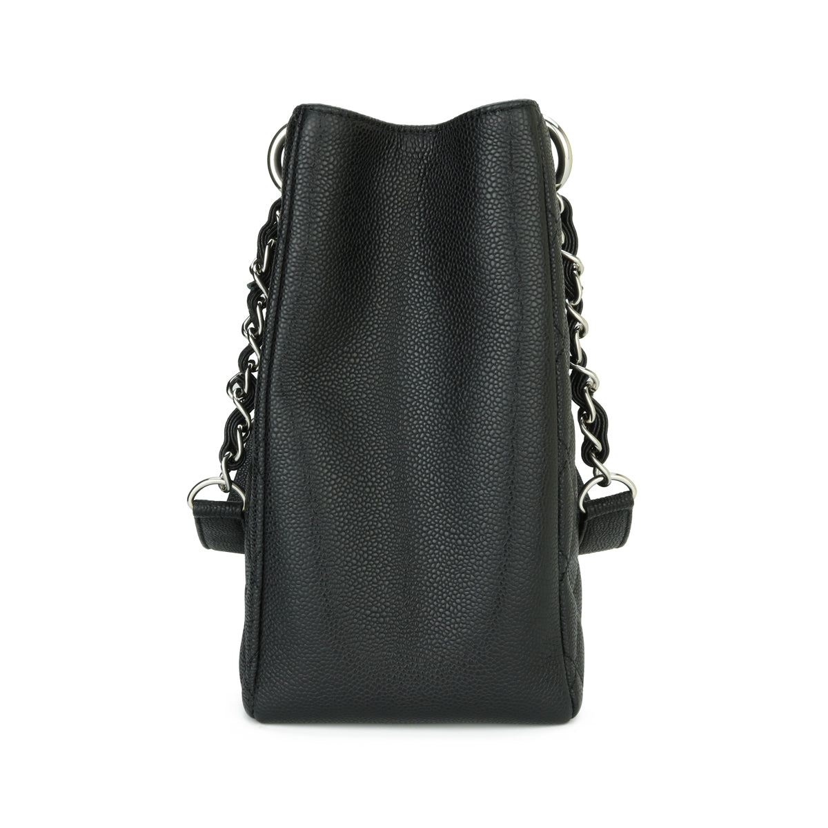 Top Quality Chanel Grand Shopping Tote [GST] Black Caviar Silver Hardware 2015
