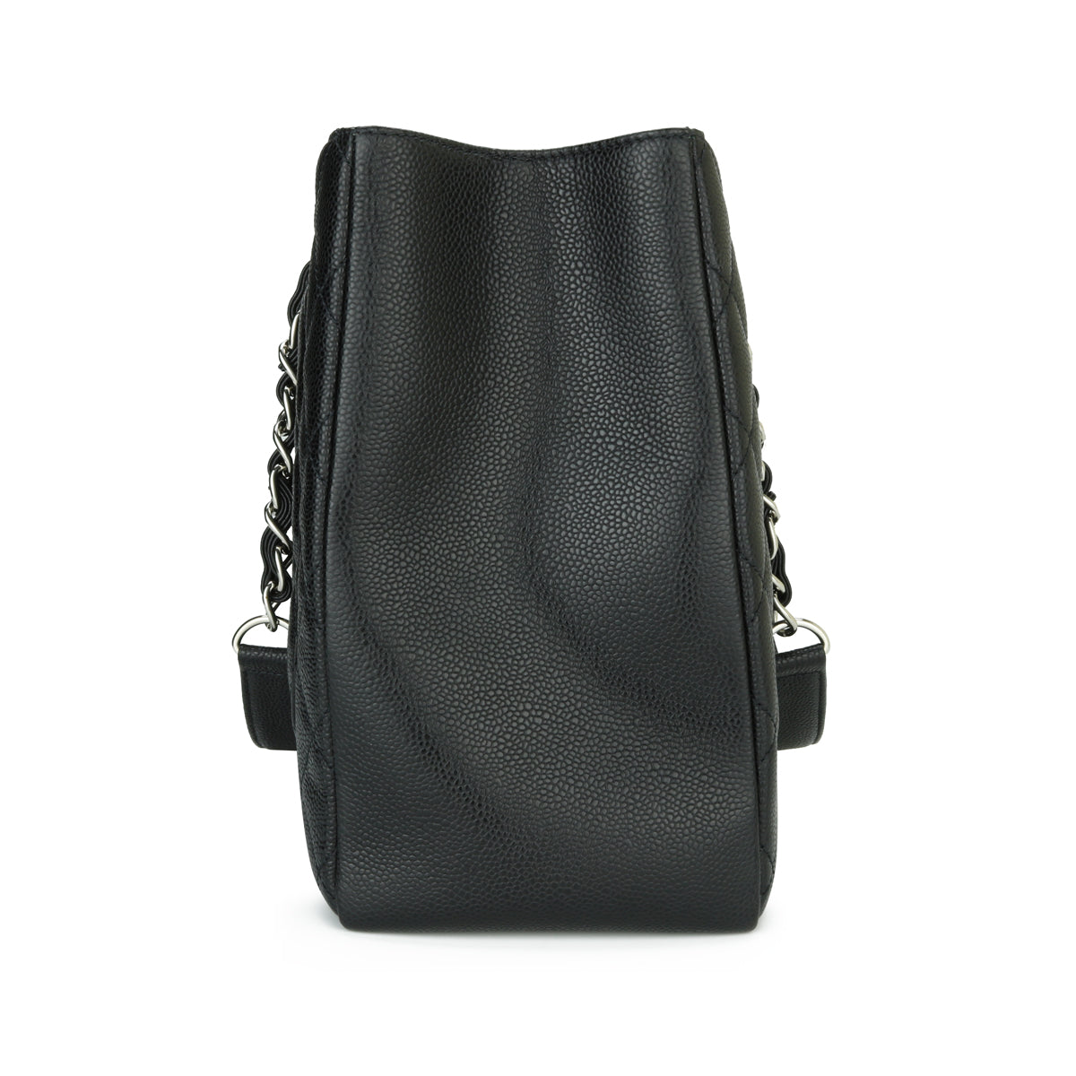 Top Quality Chanel Grand Shopping Tote [GST] Black Caviar Silver Hardware 2015