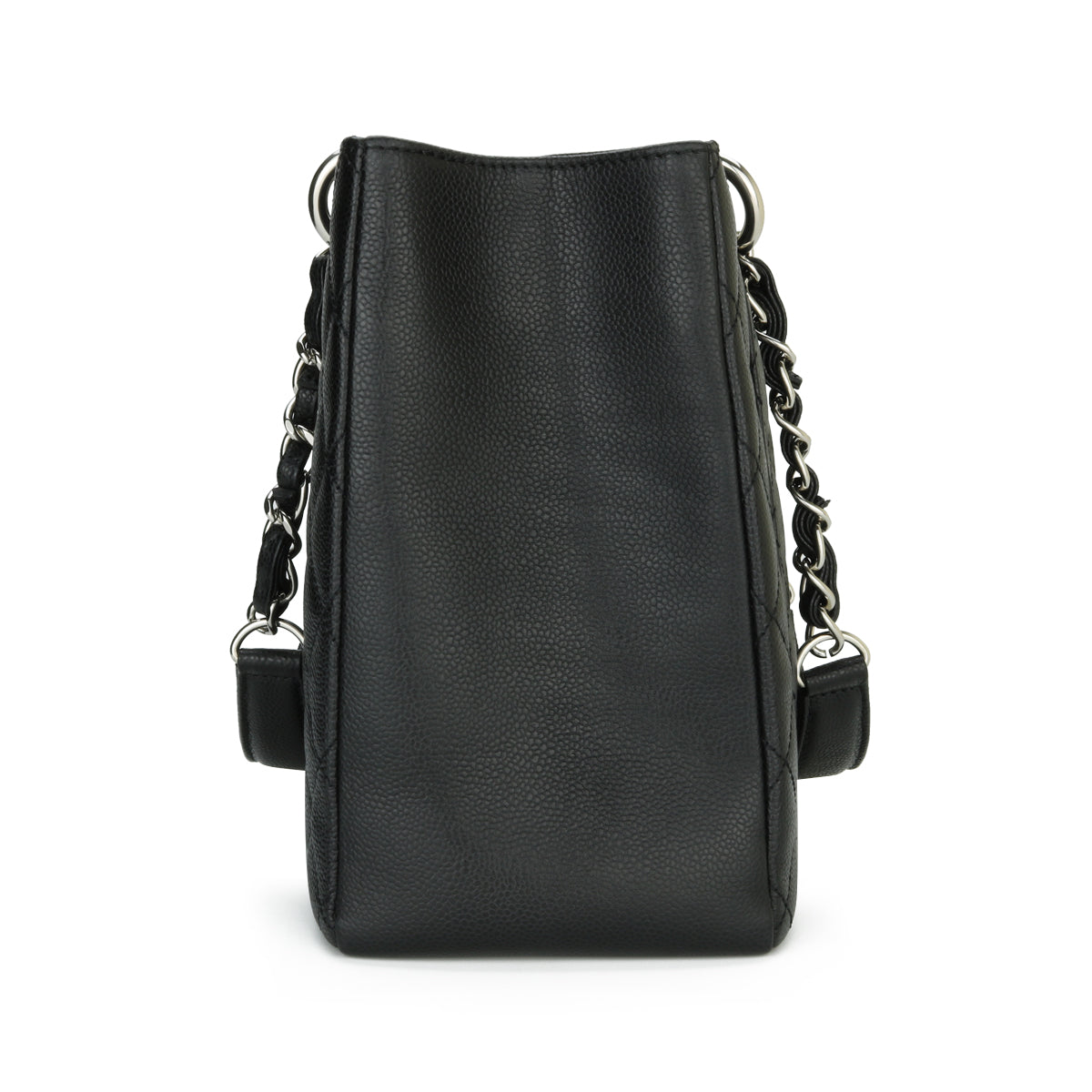 Top Quality Chanel Grand Shopping Tote [GST] Black Caviar Silver Hardware 2012