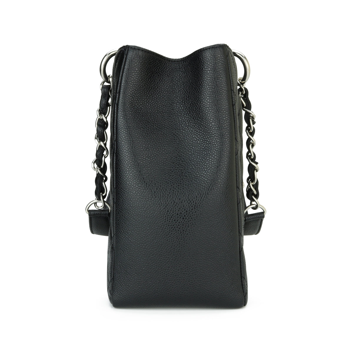 Top Quality Chanel Grand Shopping Tote [GST] Black Caviar Silver Hardware 2014