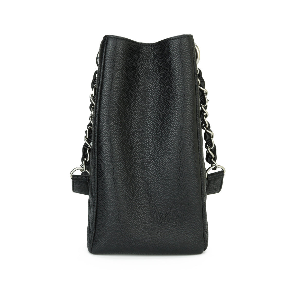 Top Quality Chanel Grand Shopping Tote [GST] Black Caviar Silver Hardware 2015