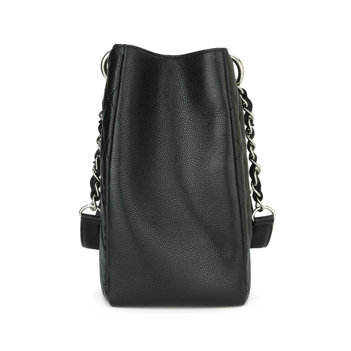 Top Quality Chanel Grand Shopping Tote [GST] Black Caviar Silver Hardware 2015