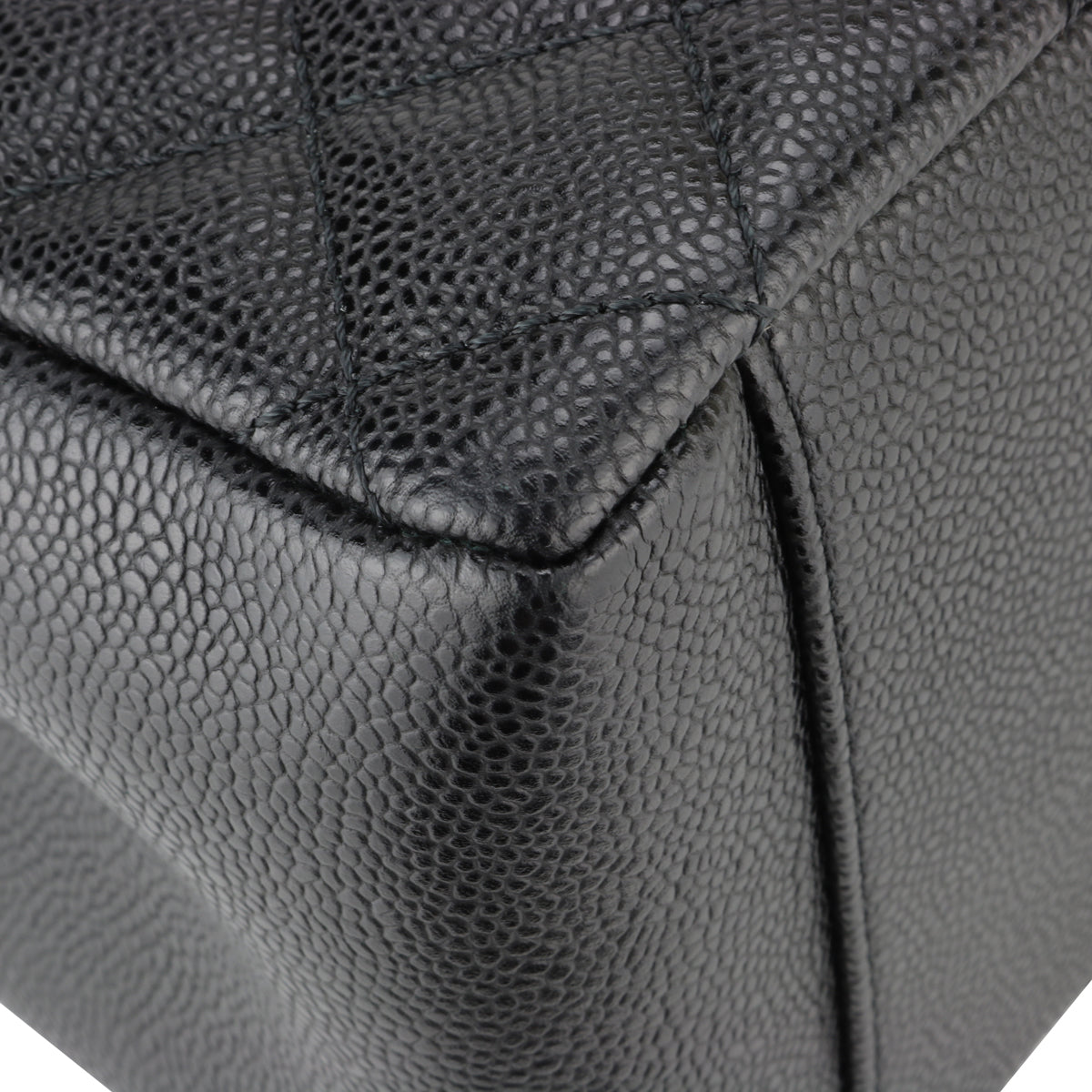 Top Quality Chanel Grand Shopping Tote [GST] Black Caviar Silver Hardware 2015