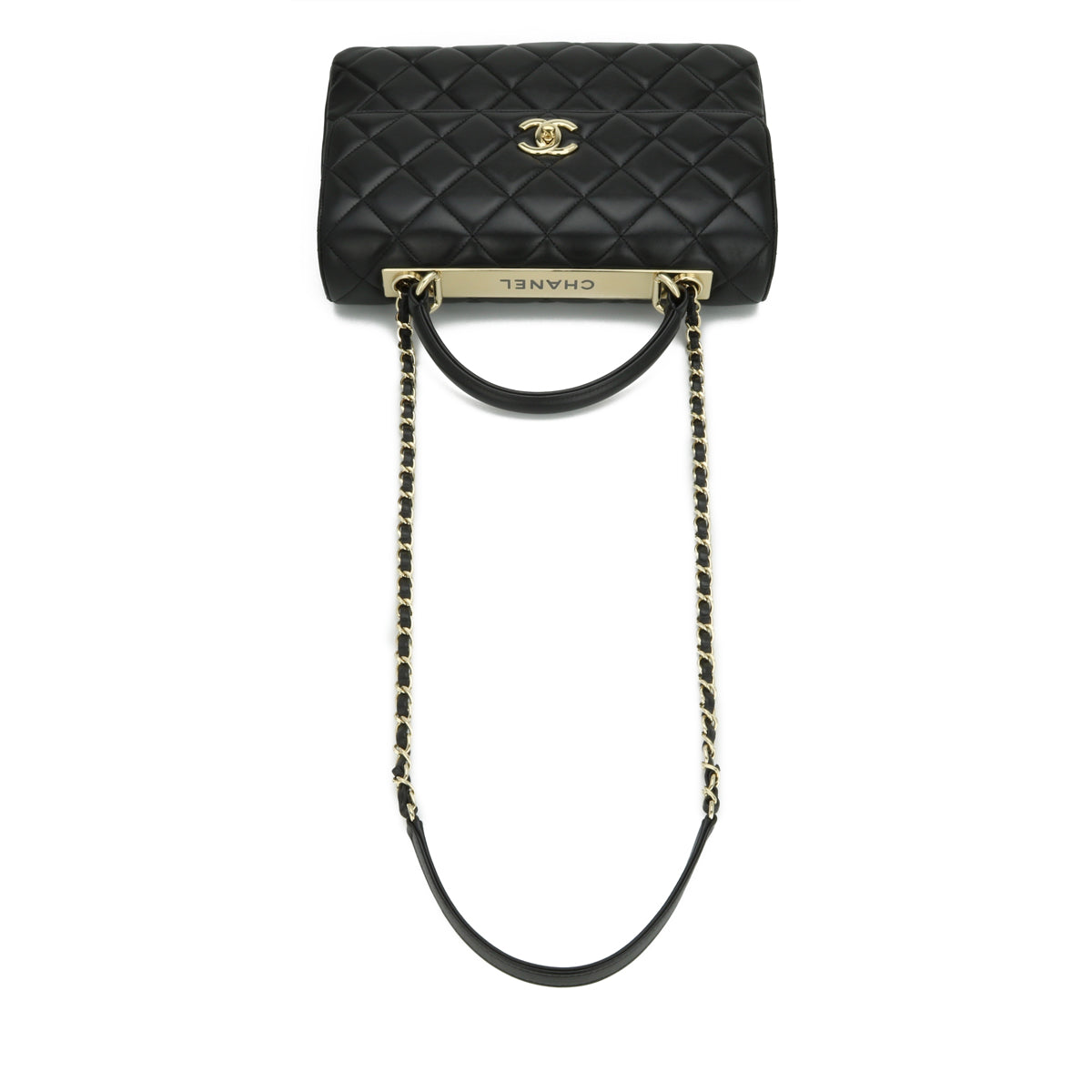 Chanel Trendy CC Medium Black Lambskin Light Gold Hardware 2017