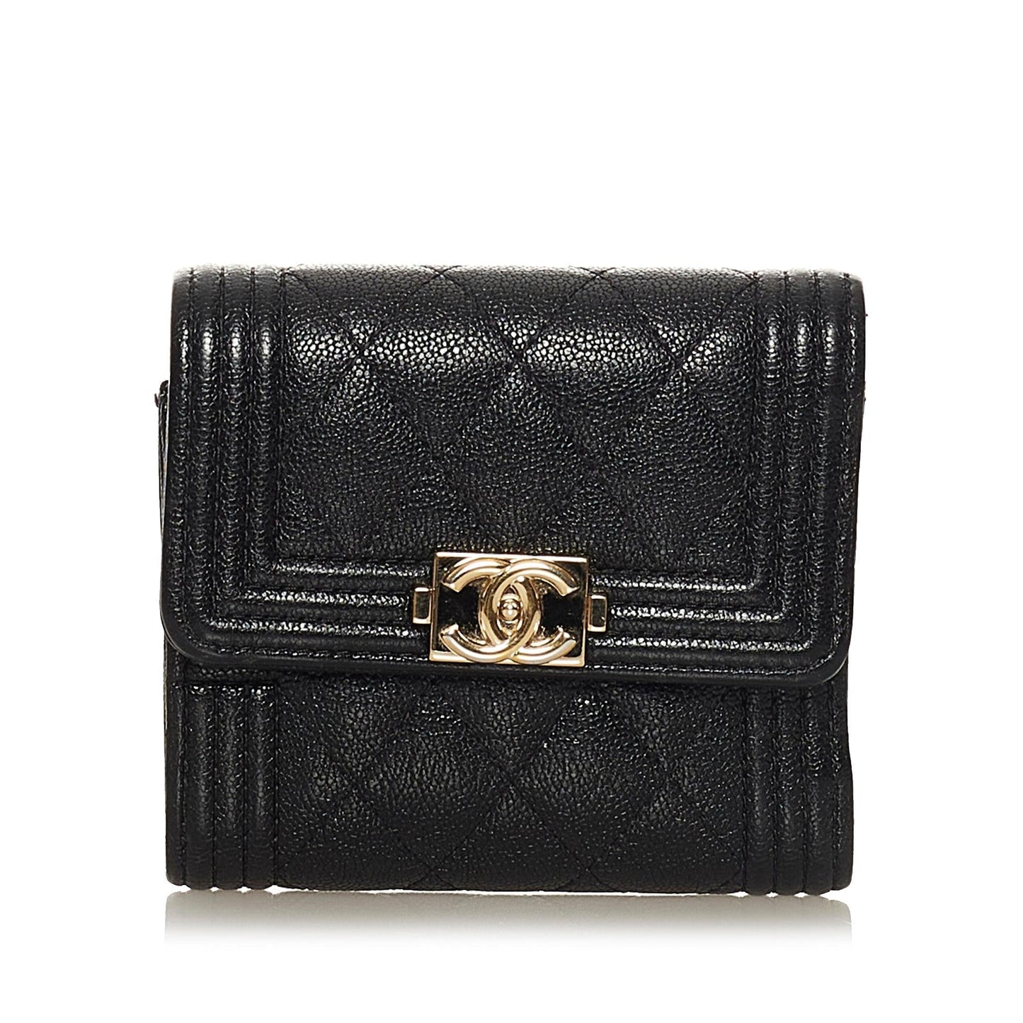 Chanel Boy Tri-Fold Leather Small Wallet (SHG-35310)