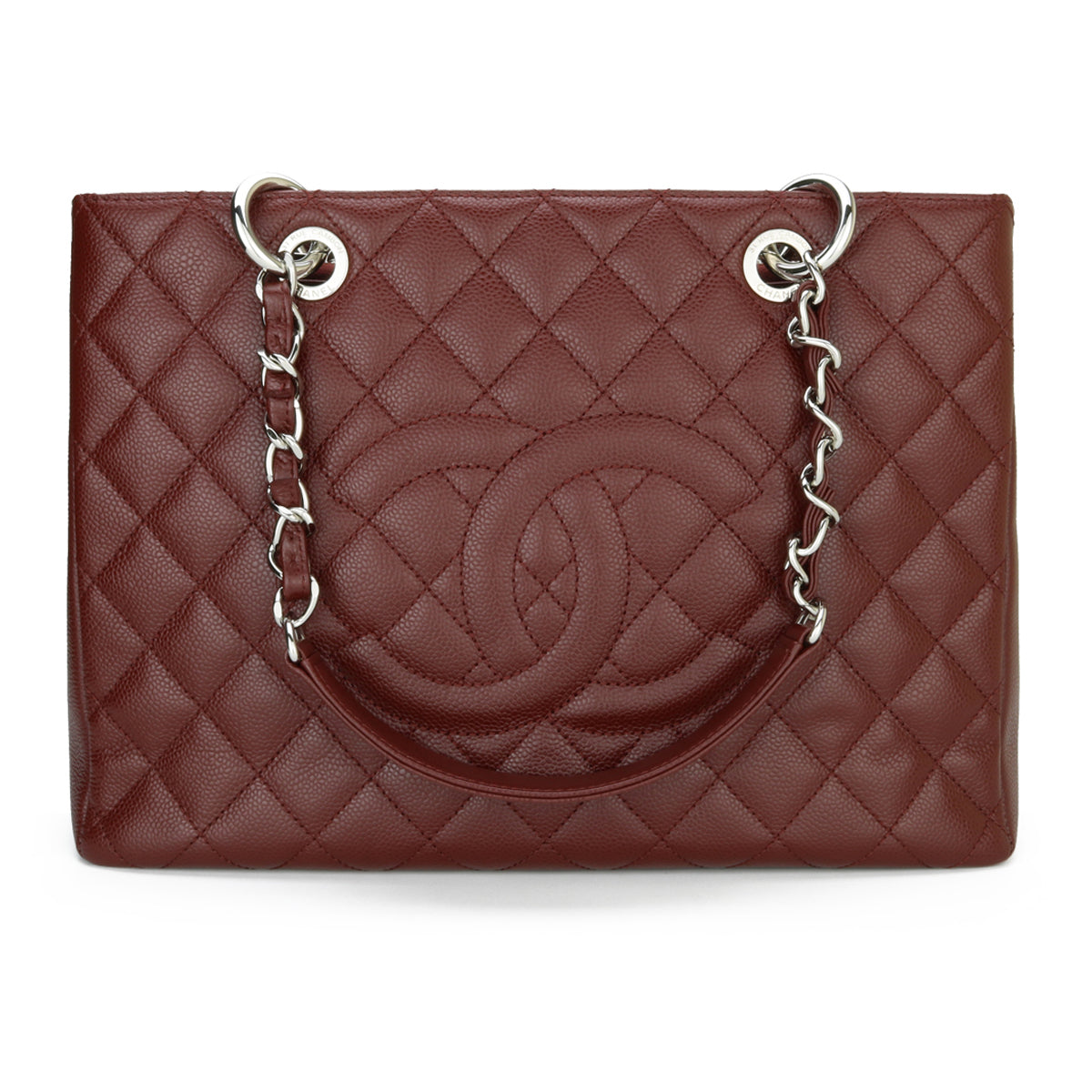 Top Quality Chanel Grand Shopping Tote [GST] Burgundy Caviar Silver Hardware 2014