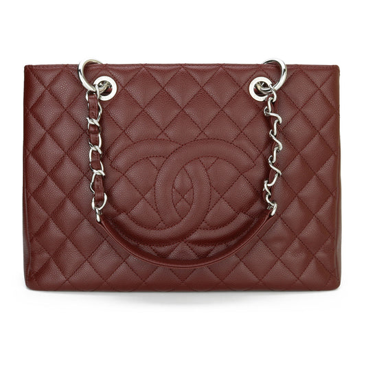 Top Quality Chanel Grand Shopping Tote [GST] Burgundy Caviar Silver Hardware 2014