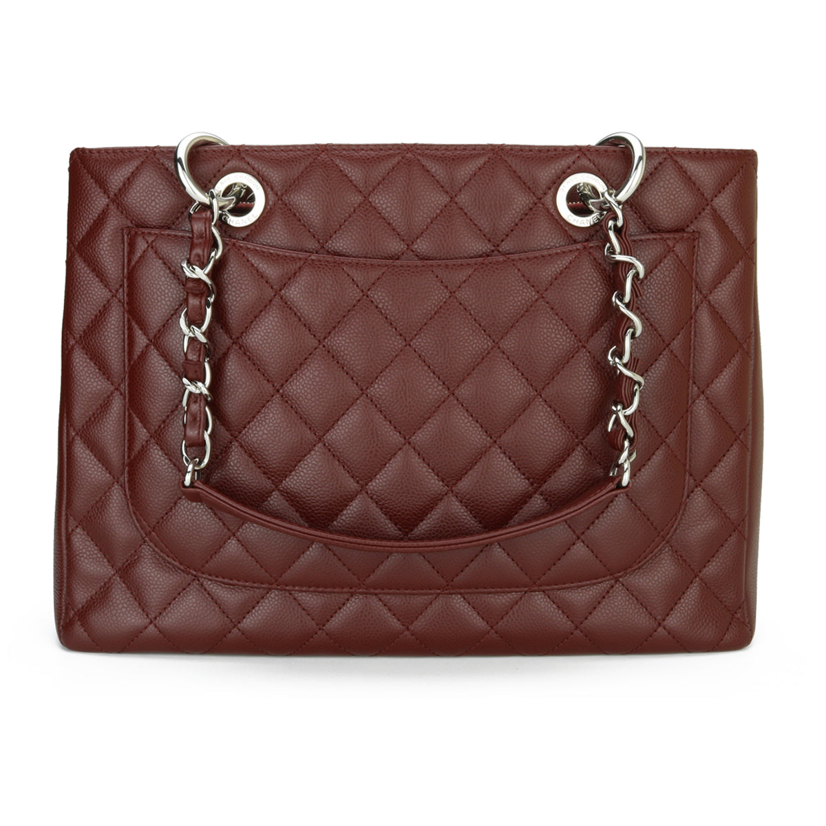 Top Quality Chanel Grand Shopping Tote [GST] Burgundy Caviar Silver Hardware 2014