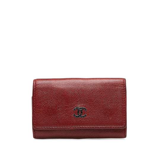 Chanel CC Caviar Leather Key Holder (SHG-Q0z0Em)