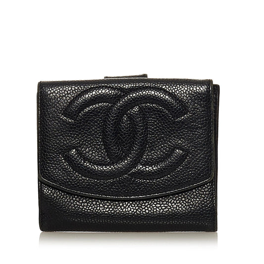 Chanel CC Caviar Leather Wallet (SHG-34255)