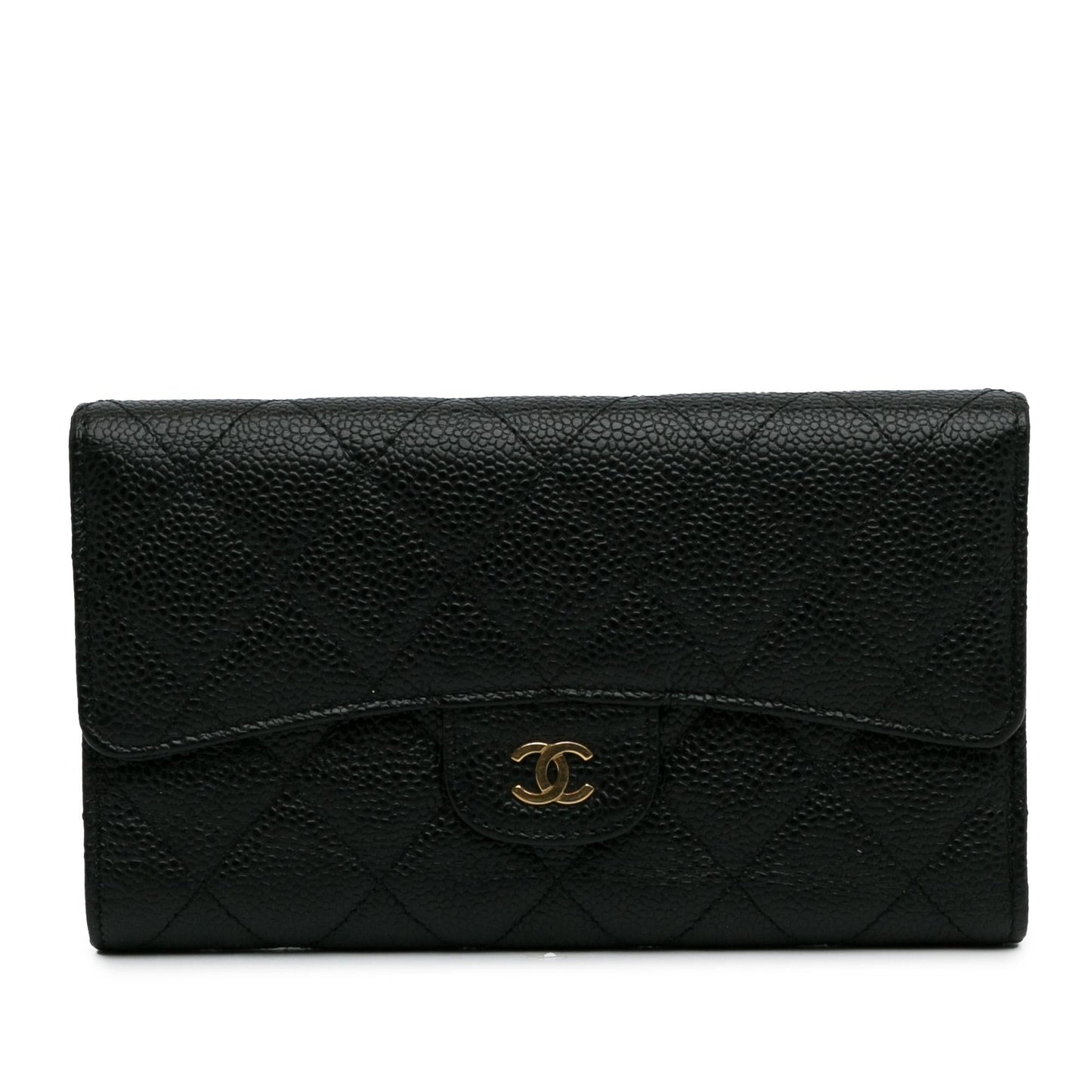 Chanel CC Caviar Trifold Wallet (SHG-WpP5o2)