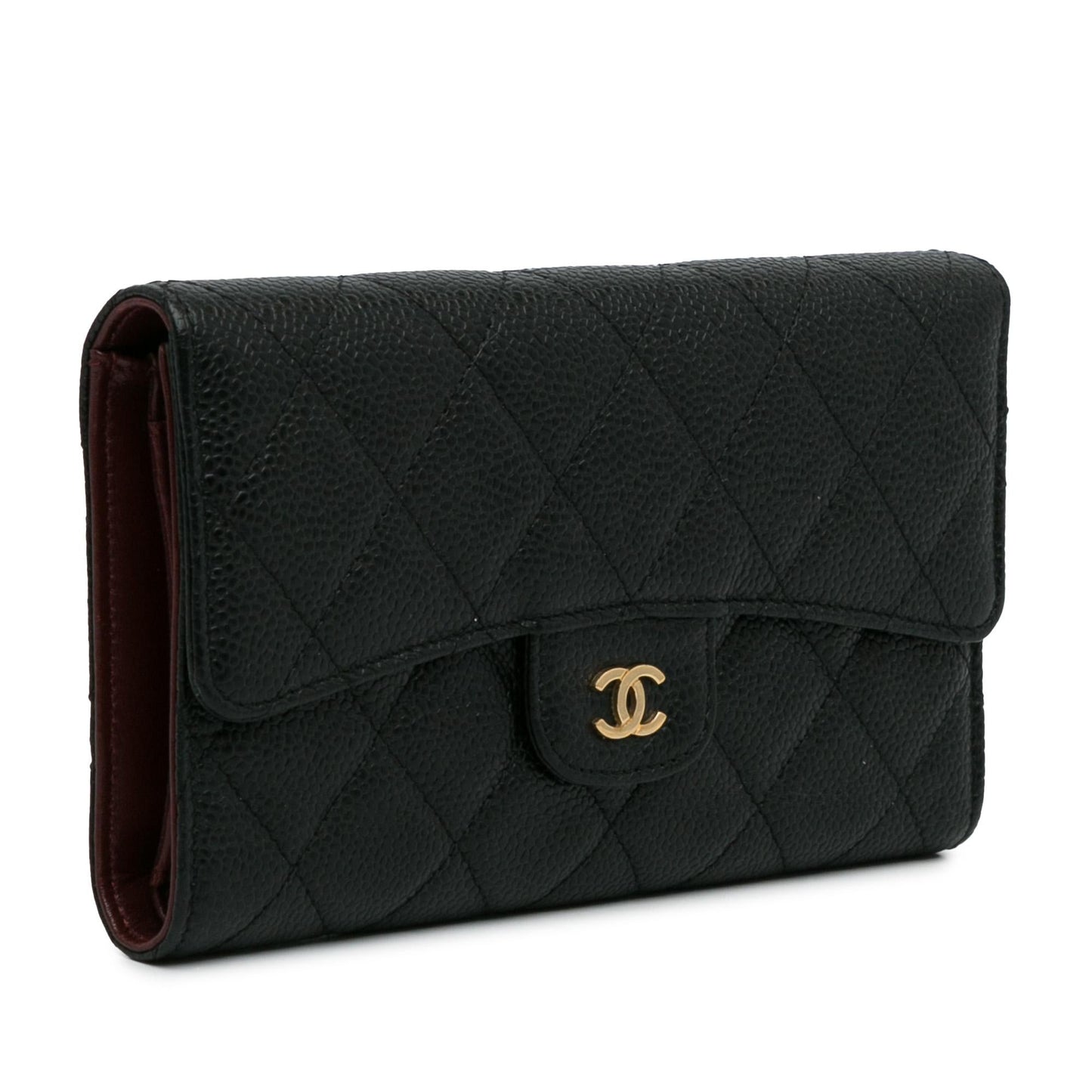 Chanel CC Caviar Trifold Wallet (SHG-WpP5o2)