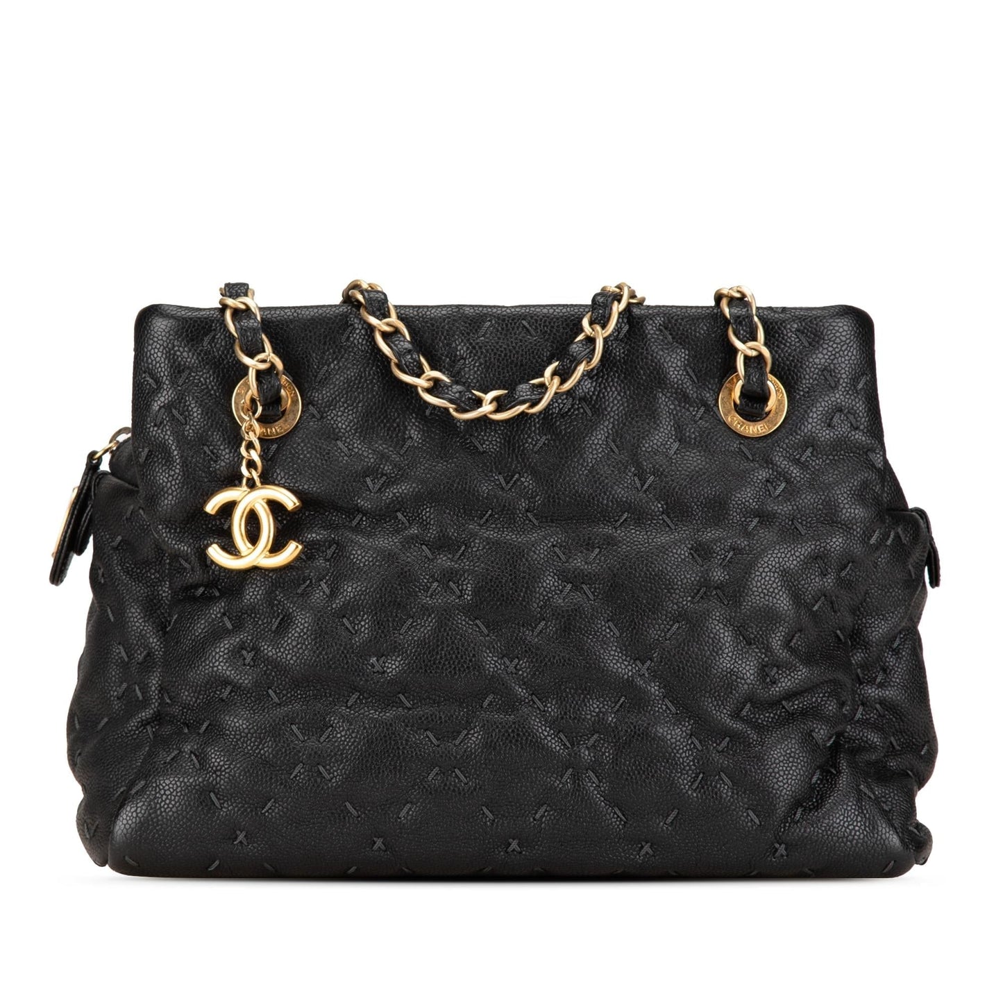 Chanel CC Caviar Wild Stitch Tote (SHG-5yEJpn)