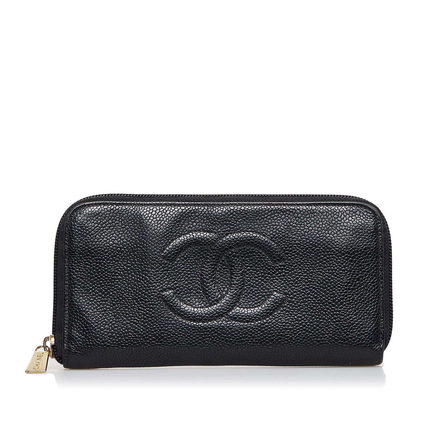 Chanel CC Caviar Zip Around Wallet (SHG-1h3DnJ)