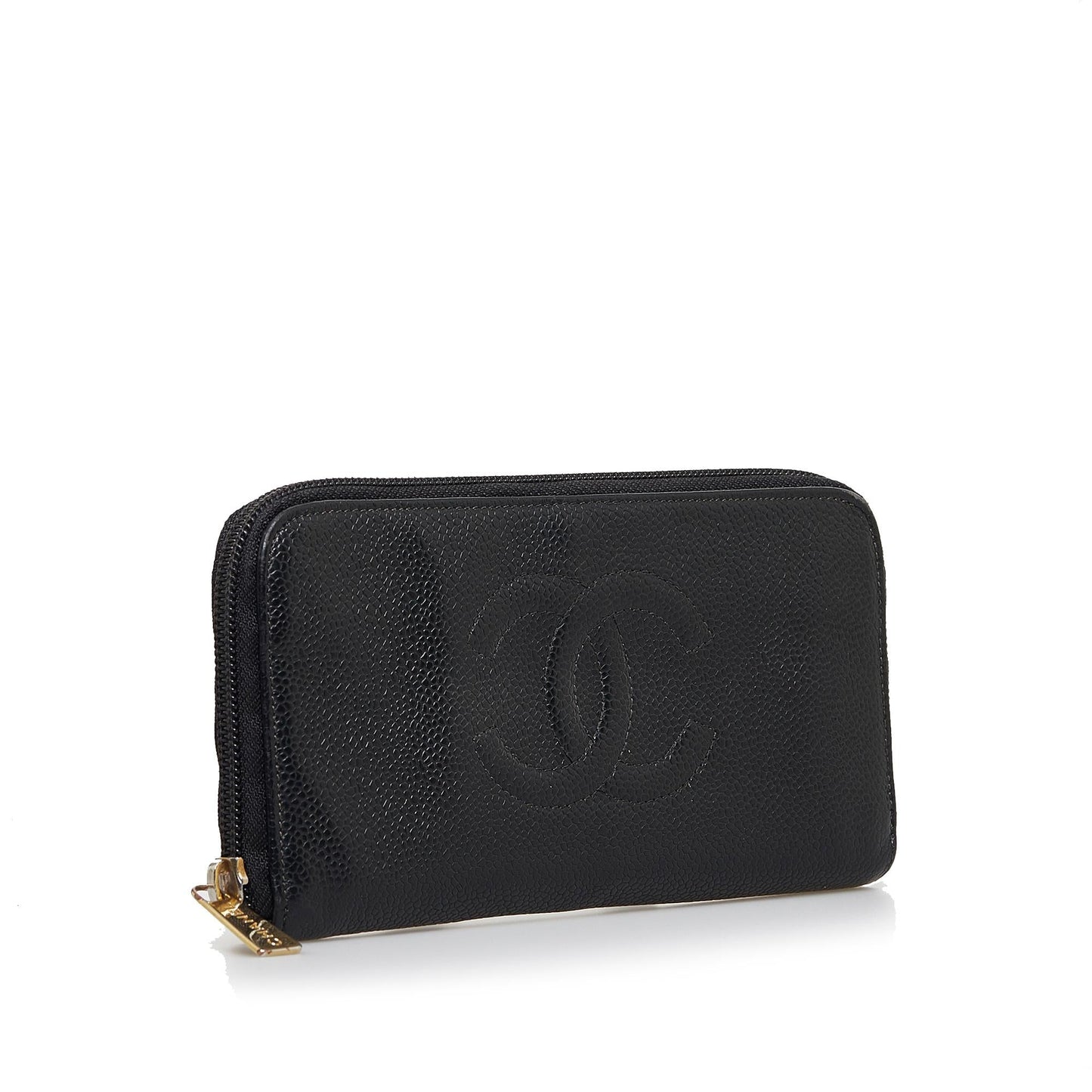 Chanel CC Caviar Zip Around Wallet (SHG-1h3DnJ)