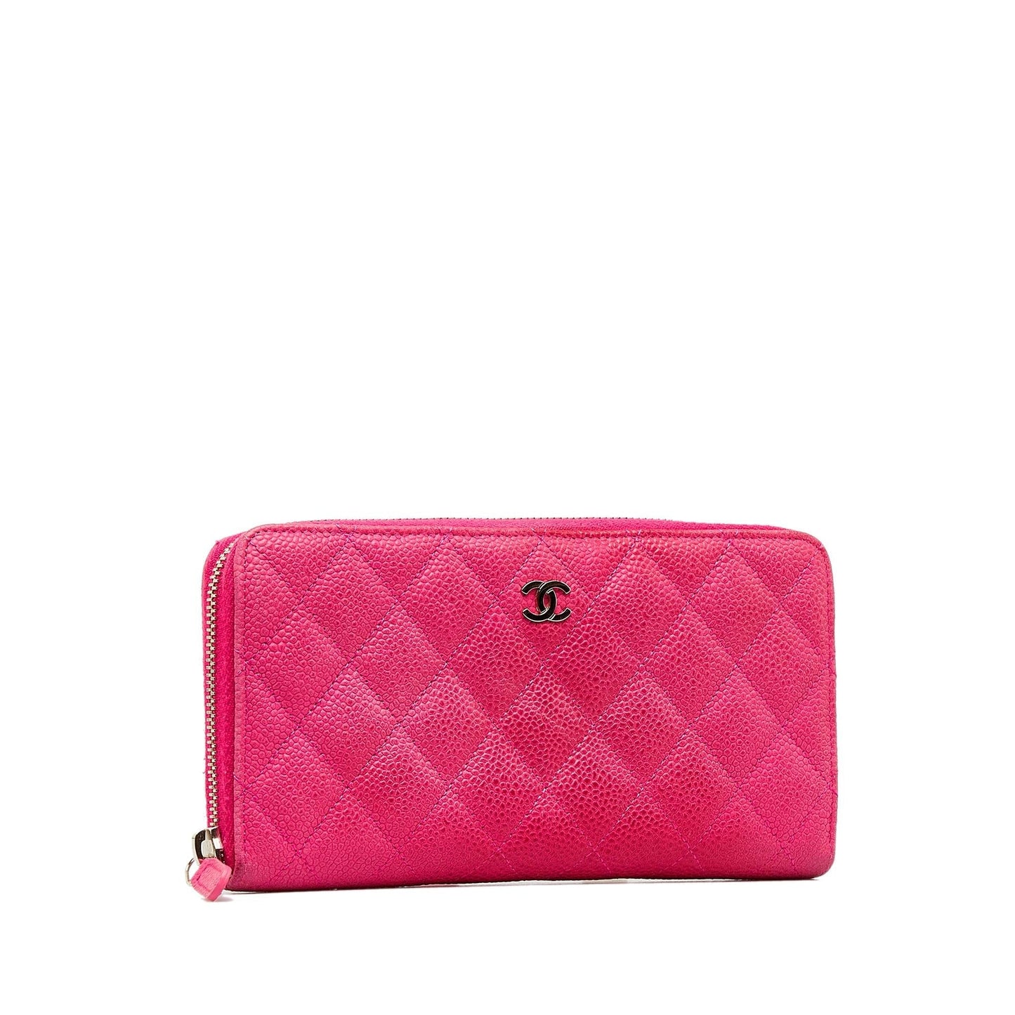 Chanel CC Caviar Zip Around Wallet (SHG-yPumV7)