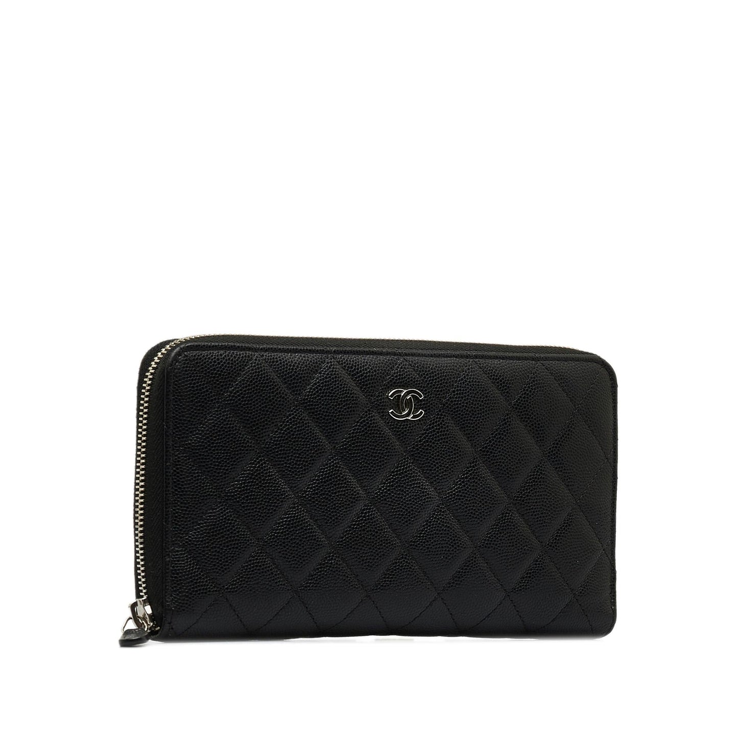 Chanel CC Caviar Zip Around Wallet (SHG-jpp6SG)