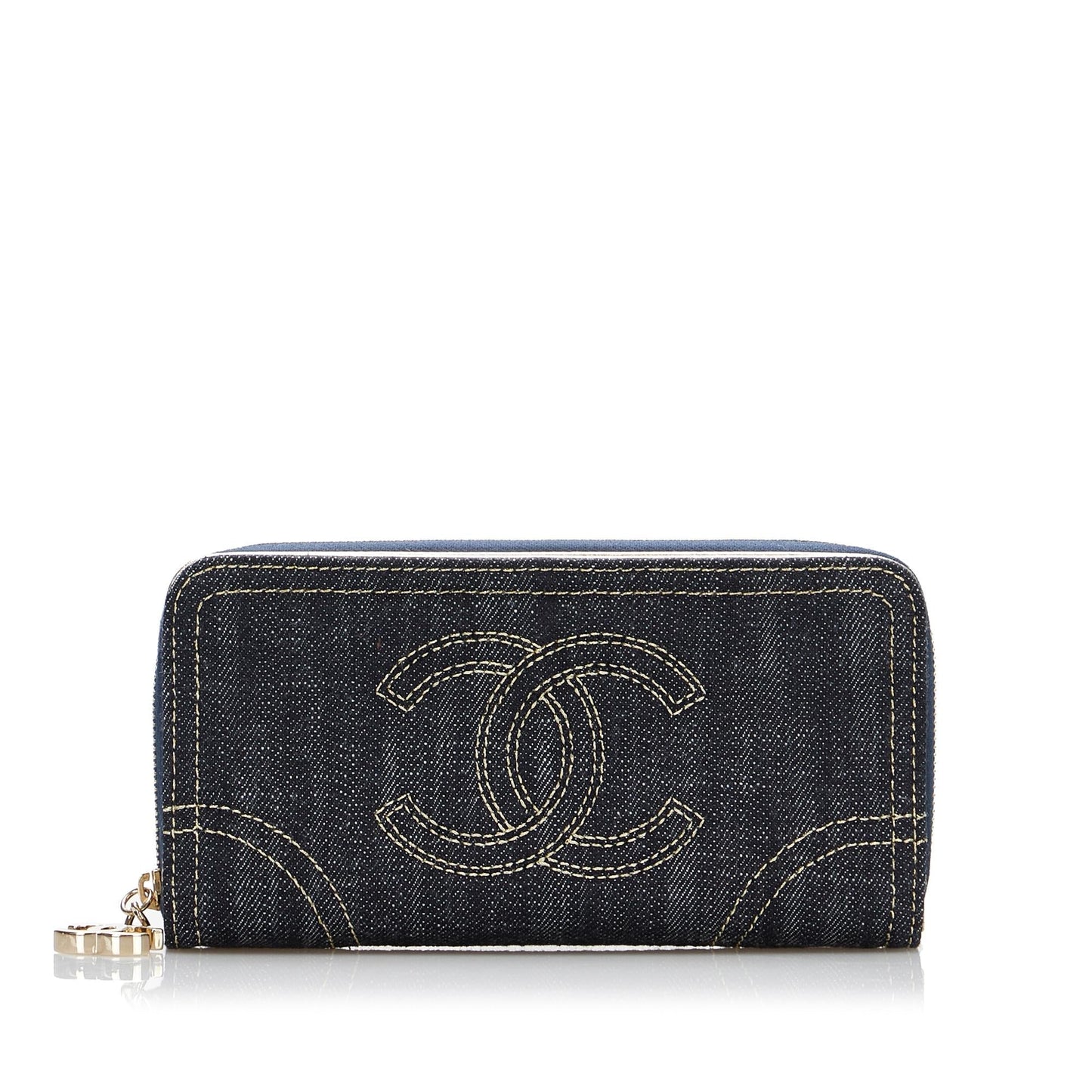 Chanel CC Denim Zip Around Wallet (SHG-R60Sev)