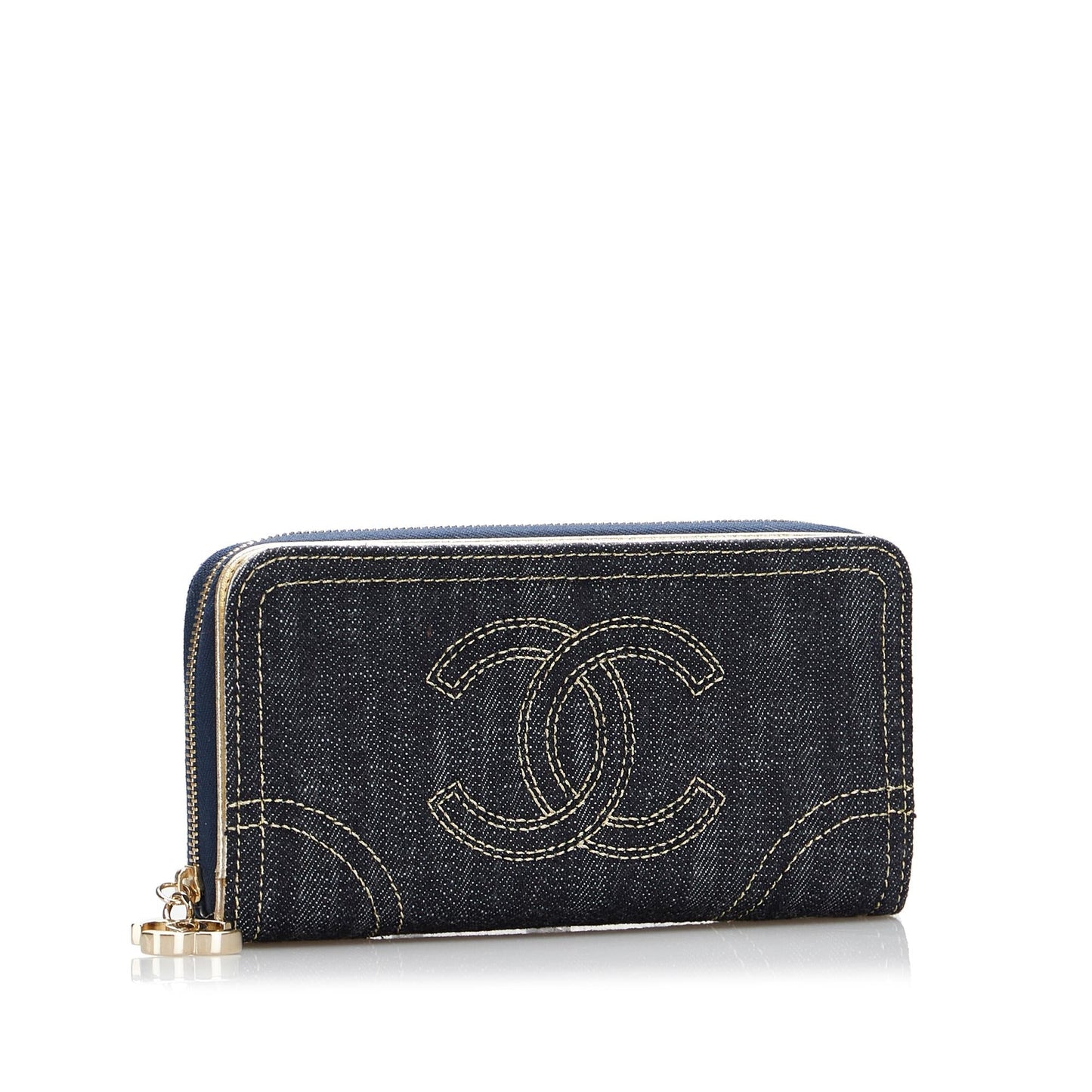 Chanel CC Denim Zip Around Wallet (SHG-R60Sev)