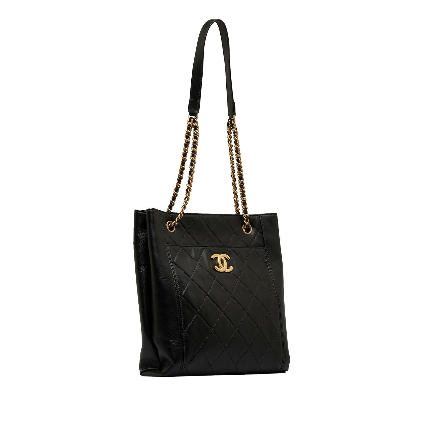 Chanel CC Front Pocket Calfskin Shopping Tote (SHG-AMS7oG)