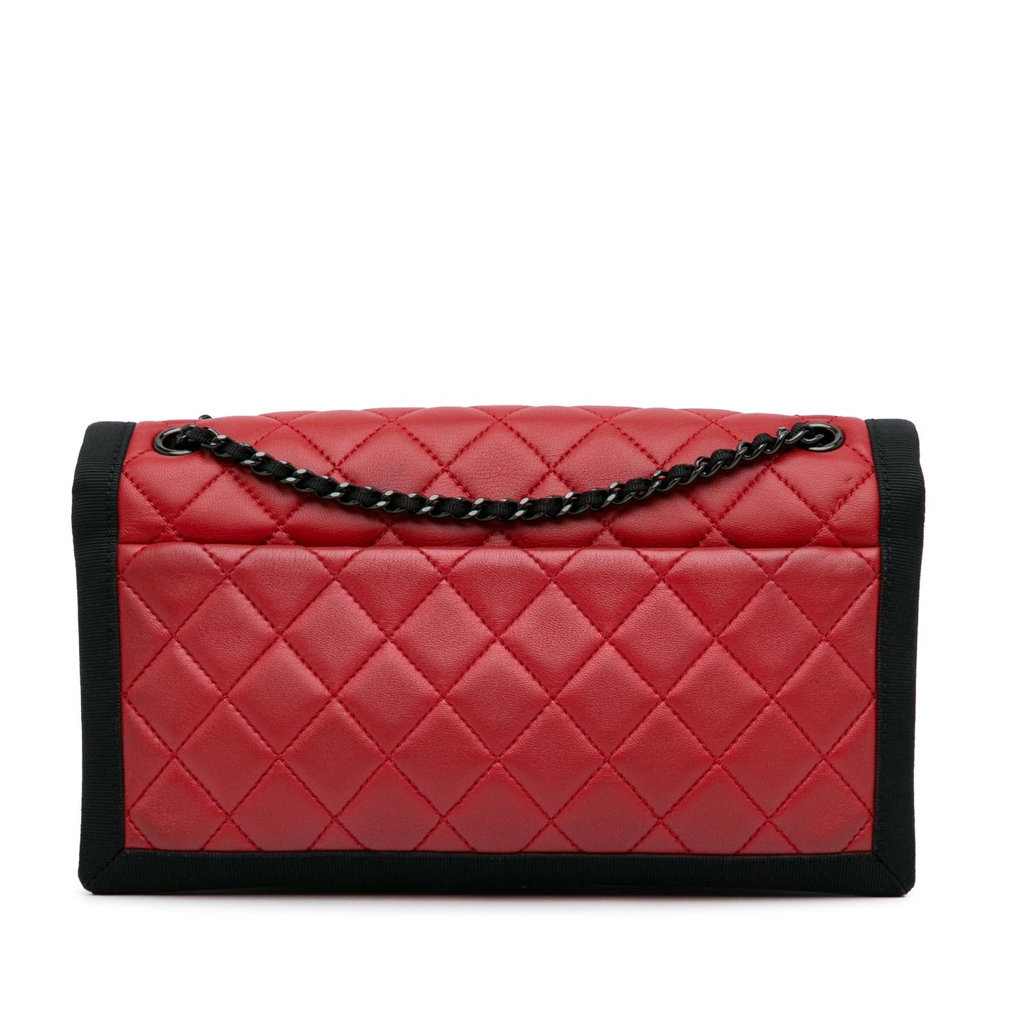 Chanel CC Grossgrain trim Lambskin Flap Shoulder Bag (SHG-WgMMmb)