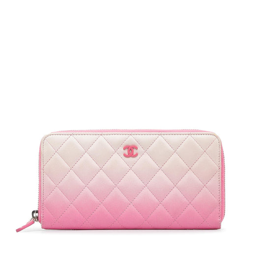 Chanel CC Lambskin Ombre Zippy Wallet (SHG-TlWg5V)