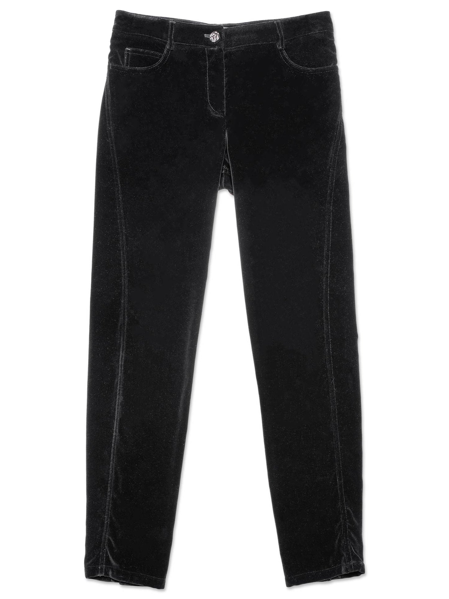 Chanel CC Logo Velvet Pants Black