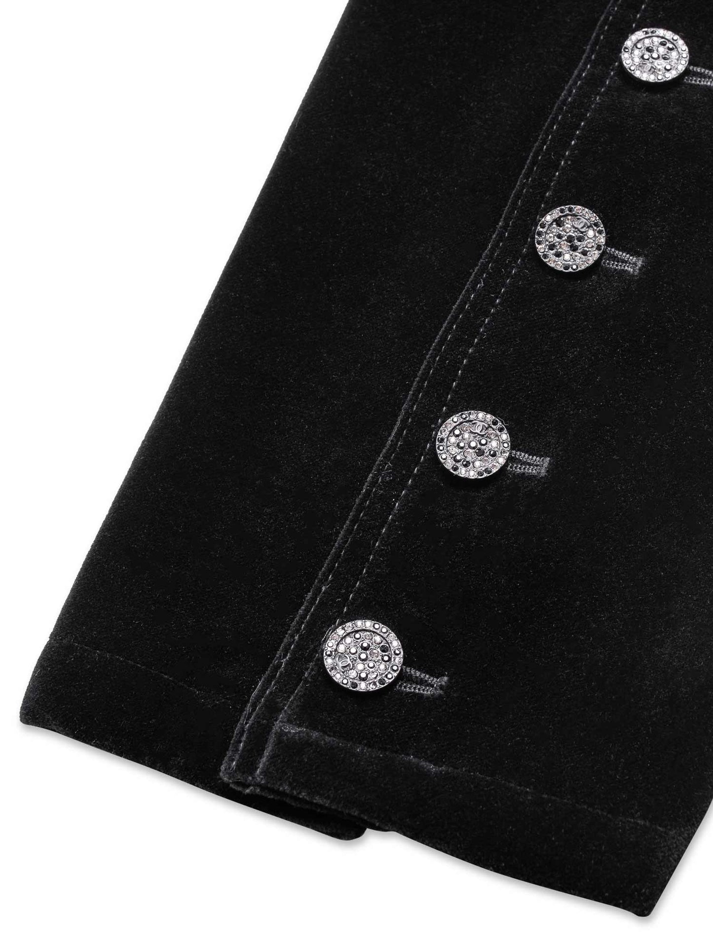 Chanel CC Logo Velvet Pants Black