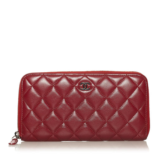 Chanel CC Matelasse Lambskin Leather Wallet (SHG-35305)