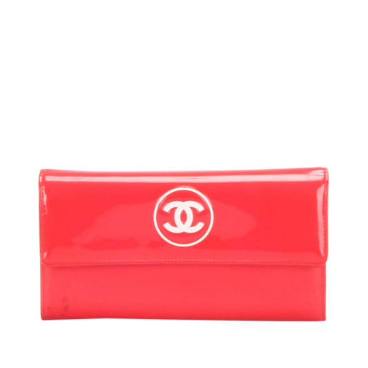 Chanel CC Patent Leather Long Wallet (SHG-28975)