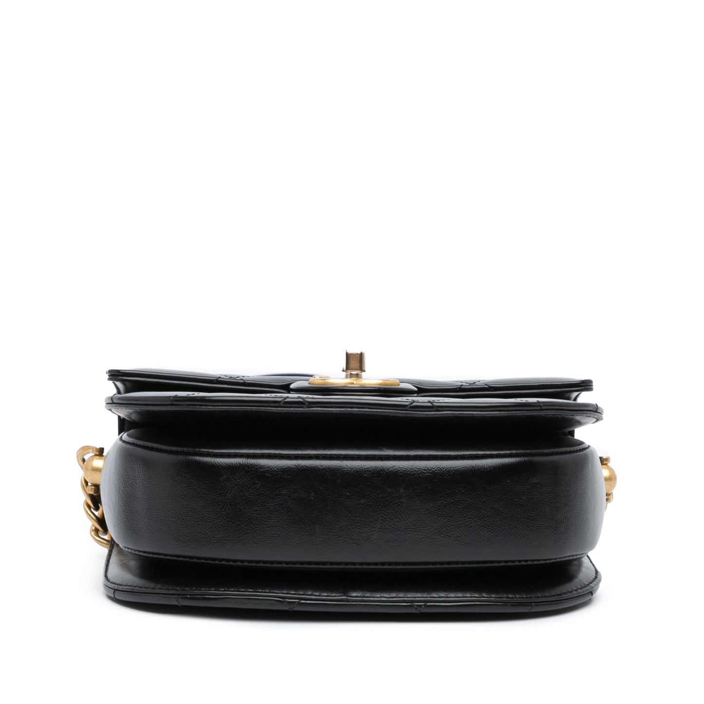 Chanel CC Quilted Calfskin Round Moon Messenger Flap (SHG-yErlrj)