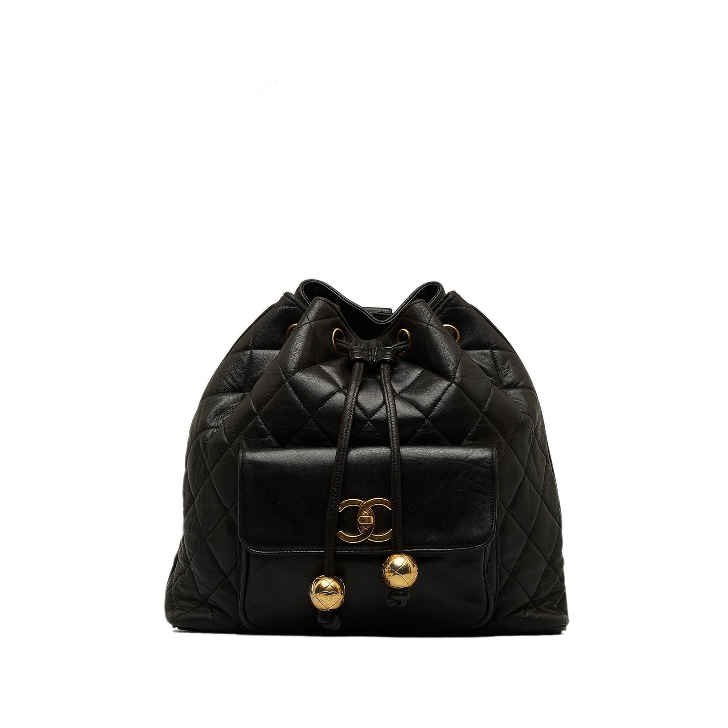 Chanel CC Quilted Lambskin Drawstring Backpack