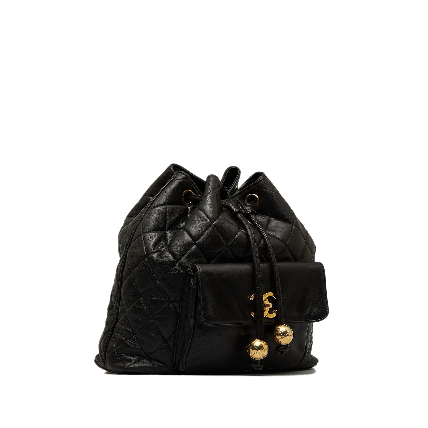 Chanel CC Quilted Lambskin Drawstring Backpack