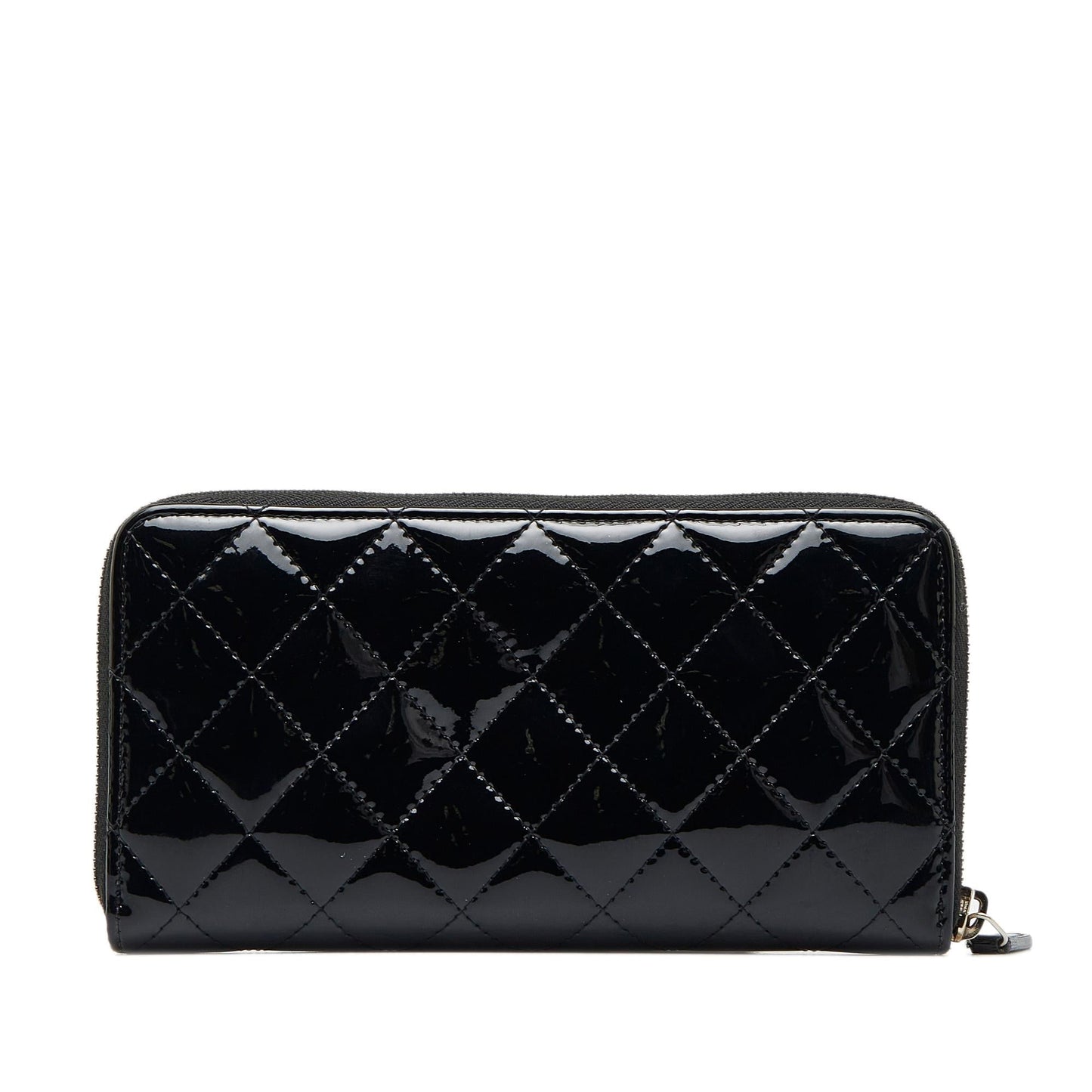 Chanel CC Quilted Patent Zip Around Long Wallet (SHG-mAjQ1j)