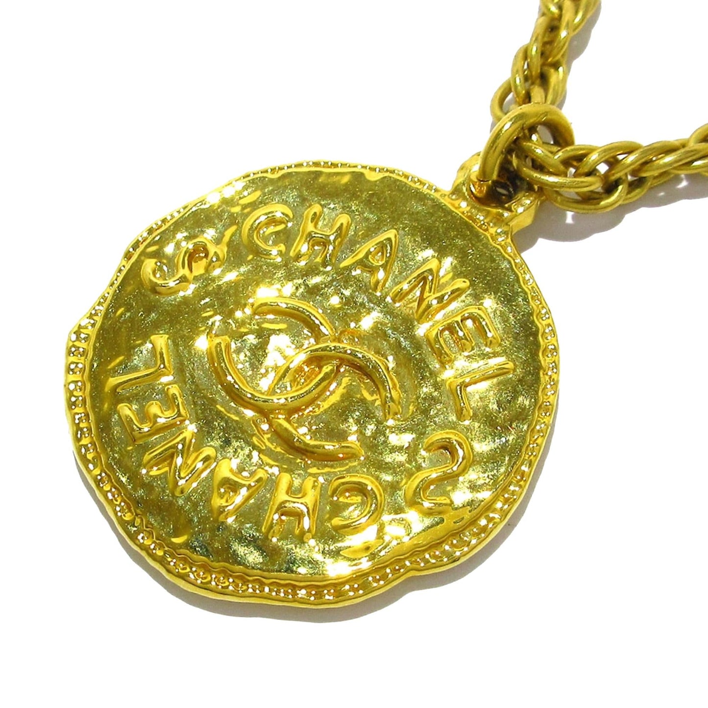 Chanel CC Round Pendant Necklace