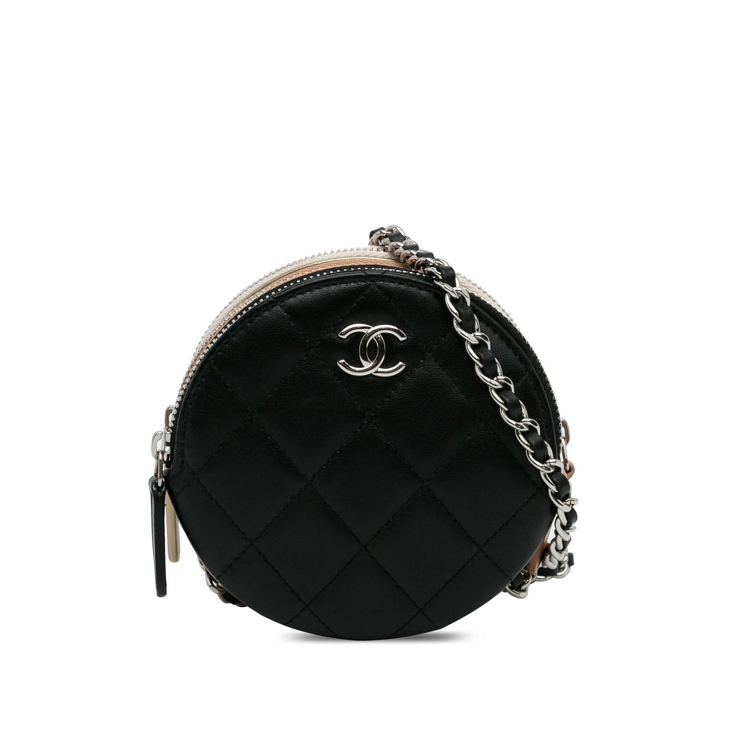 Chanel CC Round Triple Zip Crossbody Bag (SHG-kLY0yh)