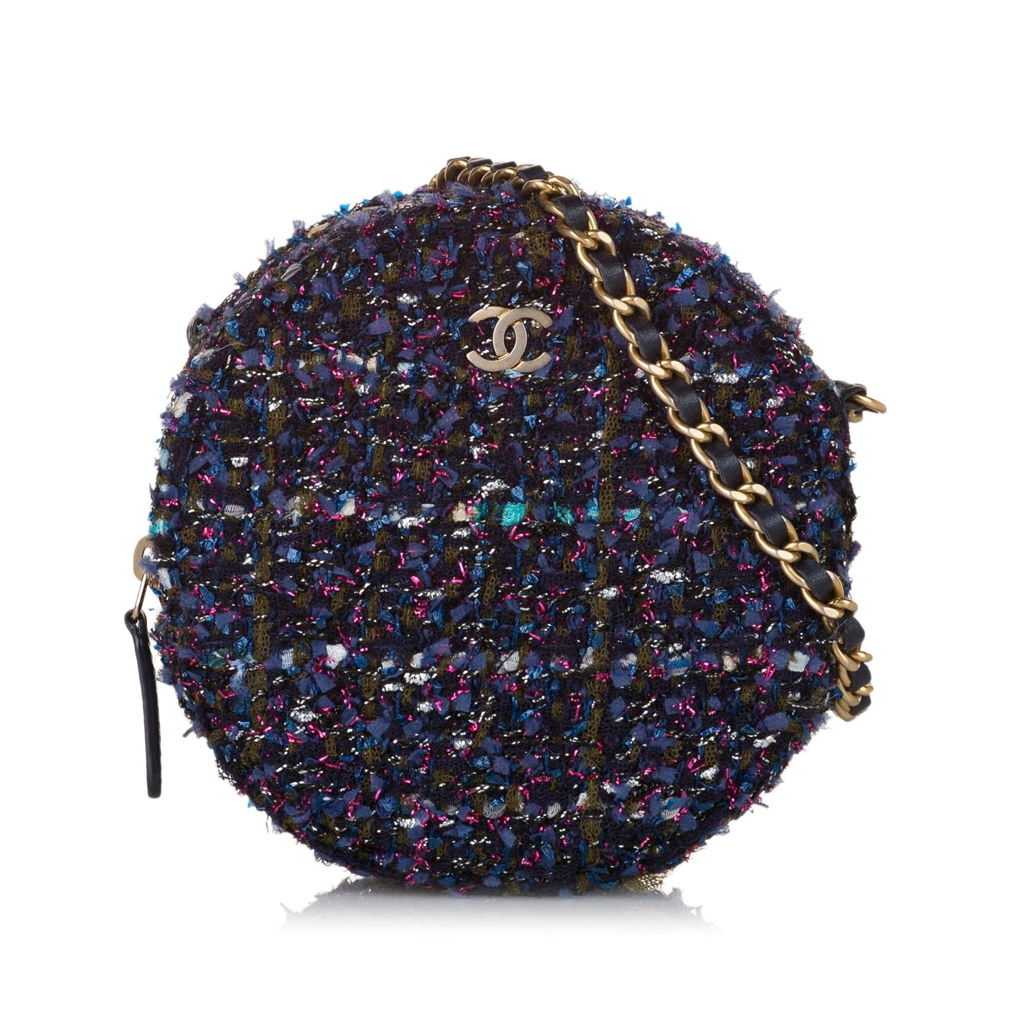 Chanel CC Round Tweed Crossbody Bag (SHG-HyzfFk)