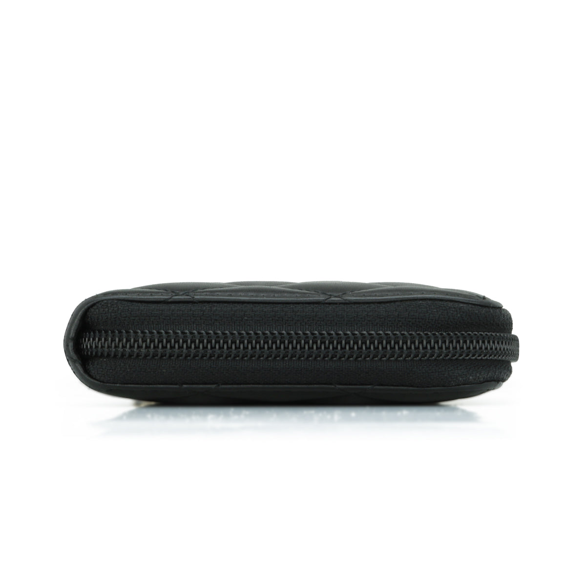 Chanel Quilted Cambon Long Zipped Wallet Black Calfskin Silver Hardware 2012