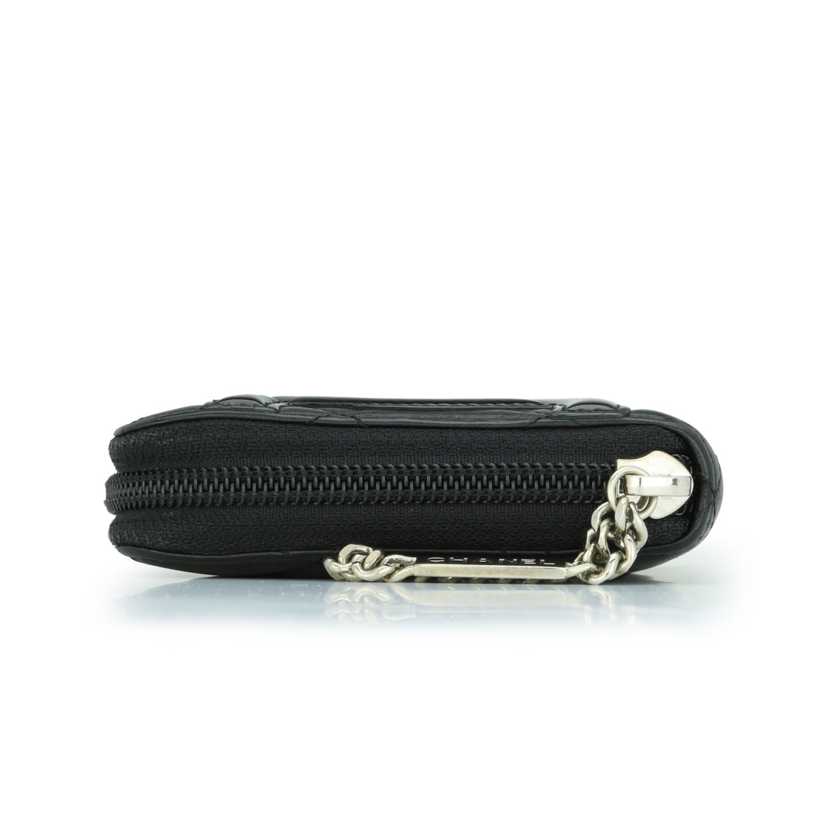 Chanel Quilted Cambon Long Zipped Wallet Black Calfskin Silver Hardware 2012