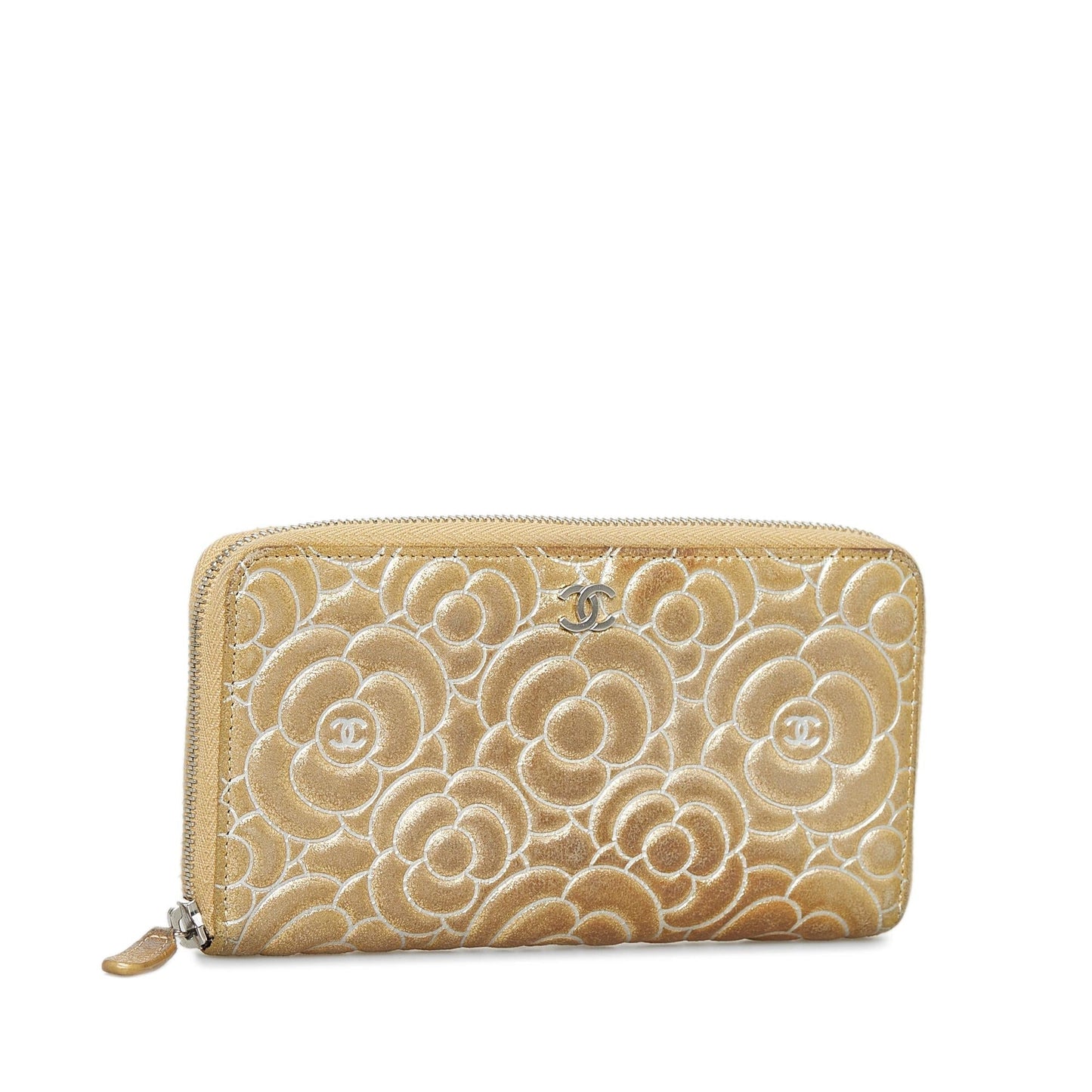 Chanel Camellia Zip Around Wallet (SHG-S4iHUM)